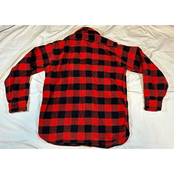 Vtg Sears Kings Road Shop Shirt Mens Medium Buffalo Plaid Wool Linen Blend Shirt - Picture 7 of 7